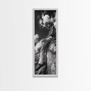 Bohemian Man, Clifftop Reflection, Framed Canvas Print, Coastal Cowgirl Wall Art, Rustic Décor, Boho Art, Minimalist Art