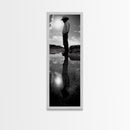 Lone Cowboy, Reflection Photography, Framed Canvas Print, Rustic Art, Moody Wall Art, Extra Wide Art, Southwest Wall Art