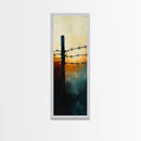 Barbed Wire watercolor, Canvas Print, rustic décor, landscape painting, moody art, southwest wall art, coastal landscape art, farmhouse art