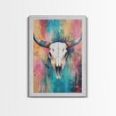 Southwest Wall Art, Skull Art, Rustic Decor, Boho Art, Framed Canvas Print, Western Aesthetic, Farmhouse Art, Above Couch Art, Gift Idea