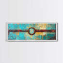 Abstract Metal Ring, geometric wall art, southwest wall art, rustic decor, moody art, tall narrow art, wabi sabi art, Framed Canvas Print