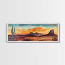 Southwest Wall Art, Framed Canvas Print, Joshua Tree Art, Desert Landscape Painting, Extra Wide Art, Rustic Wall Art, Above Couch Art, Gift Idea