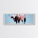 Bull art, black and white painting, rustic decor, western art, cowboy painting, above couch art, minimalist art, canvas print