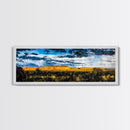 Southwest desert, landscape painting, long narrow wall art, extra wide art, panoramic painting, framed canvas print, rustic decor