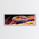 Pop Art Snake, colorful reptile painting, chicano art, pop art wall decor, wild animal painting, extra wide art, framed canvas print