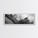 Bald Eagle Nest, Wildlife Art, Nature Photography, Moody Art, Rustic Decor, Horizontal Wall Art, Framed Canvas Print, Bedroom Art