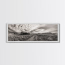 Abandoned cabin, western landscape, rustic wall art, panoramic art, extra wide art, southwest wall art, framed canvas print, farmhouse decor