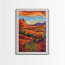 Framed Canvas Print, Serene Desert Landscape with Rolling Hills, Beautiful Wall Art for Living Room or Bedroom Decor