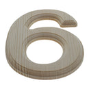 Unfinished Wooden Arial Font Number 6 (Six) 6.25 Inches