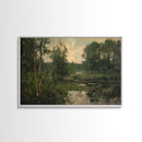 Early American Landscape Painting Framed Canvas Print | Oil Painting Print | Metal Art | Landscape Painting | Living Room Art | Home Decor