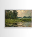 NuevArt Vintage Landscape Art Print | Vintage Painting | Wall Art | Large Print | Landscape Painting | Fall Art Print | Framed Canvas