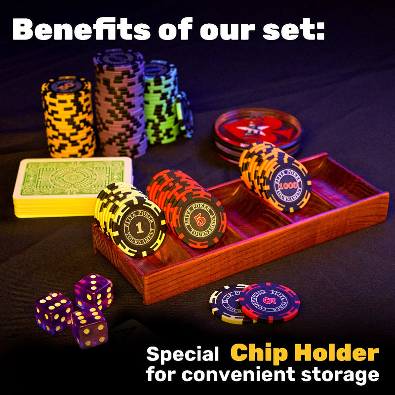 Poker set in a wooden case