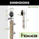 Finished & Unassembled Single Barn Door with Non-Bypass Brushed Nickel Installation Hardware Kit (Arrow Design)