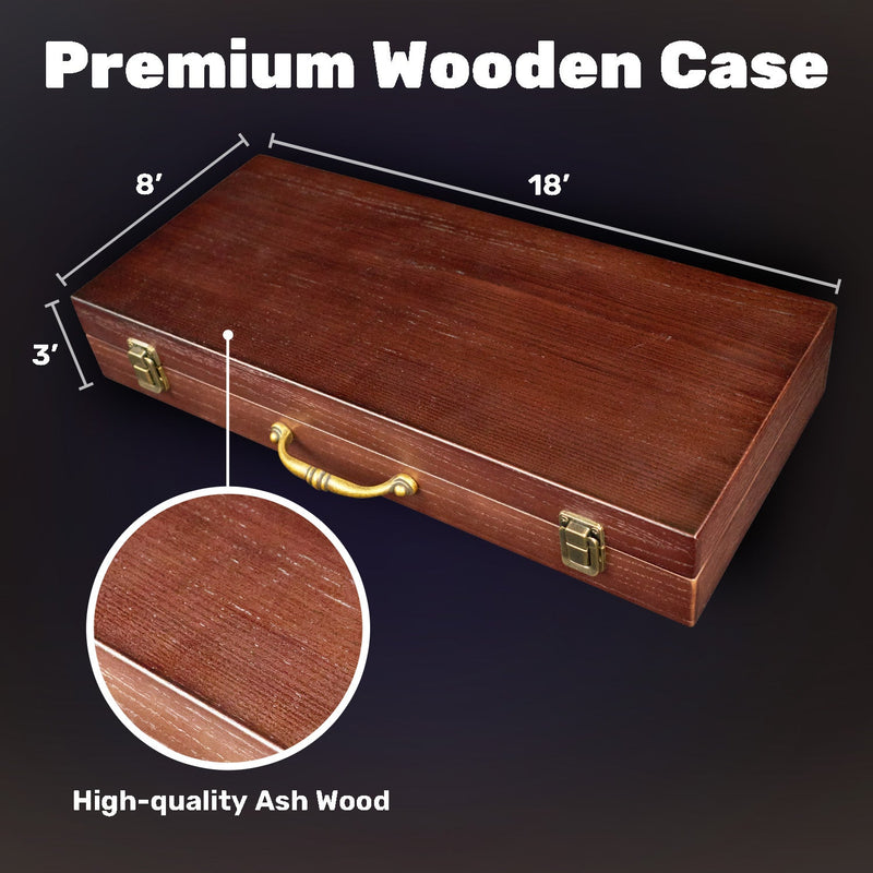 Poker set in a wooden case