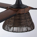 60" Farmhouse AC Motor Downrod Mount Reversible Ceiling Fan With Lighting And Remote Control