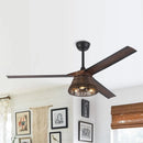 60" Farmhouse AC Motor Downrod Mount Reversible Ceiling Fan With Lighting And Remote Control