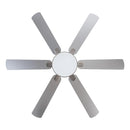 60" Modern Satin Nickel DC Motor Downrod Mount Reversible Ceiling Fan with Lighting and Remote Control