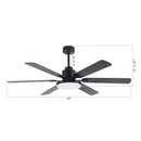 60" Modern DC Motor Downrod Mount Ceiling Fan with Lighting and Remote Control