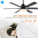 60" Modern DC Motor Downrod Mount Ceiling Fan with Lighting and Remote Control