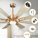 60" Oretha Windmill 8 Blade Led Indoor Oil Rubbed Bronze Ceiling Fan With Remote And Light Kit Included