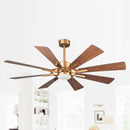 60" Oretha Windmill 8 Blade Led Indoor Oil Rubbed Bronze Ceiling Fan With Remote And Light Kit Included