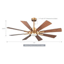 60" Oretha Windmill 8 Blade Led Indoor Oil Rubbed Bronze Ceiling Fan With Remote And Light Kit Included