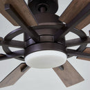 60" Oretha Windmill 8 Blade Led Indoor Oil Rubbed Bronze Ceiling Fan With Remote And Light Kit Included