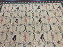 Square Tapestry 5x5, Wall Hanging, Human Pictorials, Court Jesters, Vintage