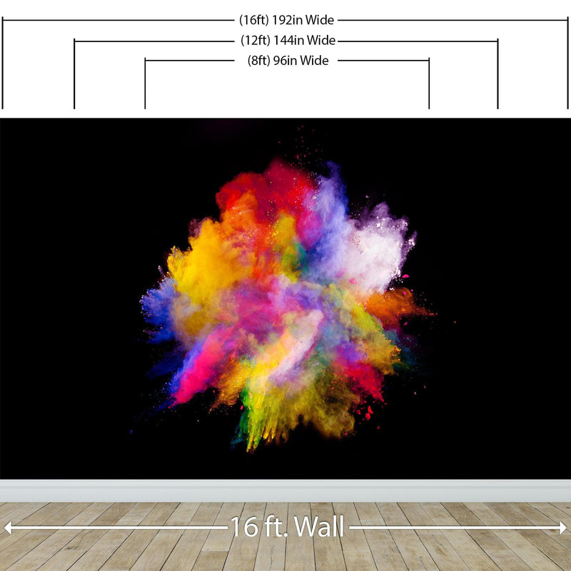 Wall Mural Decal Sticker Burst of Color Powder Abstract