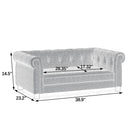 Modern Linen Fabric Elevated Pet Bed Sofa for Small and Medium Dogs - Brown