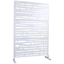Outdoor & Indoor Privacy Screen Metal Privacy Screen 76' H×48' W, Freestanding Decorative Screen for Deck Balcony Patio in White