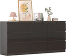 70 Inch Black Dresser With Built In Power Outlets Storage