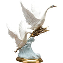 Lovecup Double Flying Swan Porcelain Figurine L313