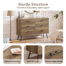 6-Drawer Chest, 6 Drawer Dresser TV Stand for TV, Dressers Bedroom Furniture Large Storage Tower Unit, Dresser for Bedroom, Closet, Hallway, 47.2"W x 15.7"D x 31.5"H, Rustic Walnut