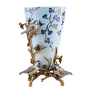 Lovecup Bronze Bird With Porcelain Vase L532