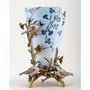 Lovecup Bronze Bird With Porcelain Vase L532