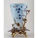 Lovecup Bronze Bird With Porcelain Vase L532