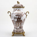 Lovecup Foo Dog Lidded Jar With Bronze- Imperial Palace L368