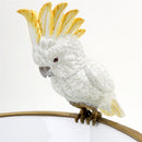 Lovecup Porcelain Round Basin And Cockatoo Figurine With Bronze Ormolu In Blanc Chic L382