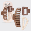 Neutral Assorted Claw Clips 3pc Set