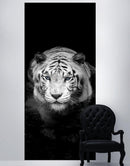 Tiger Stare Down Large Mural (Black and White)