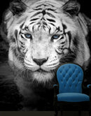 Tiger Stare Down Large Mural (Black and White)