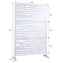Outdoor & Indoor Privacy Screen Metal Privacy Screen 76' H×48' W, Freestanding Decorative Screen for Deck Balcony Patio in White