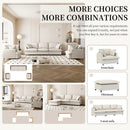 Modular Chenille Sectional Couch 3 Piece Living Room Sofa Set with Upholstered 3 Seater Sofa & 2 Armchairs in Beige