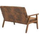 Mid-Century Modern Solid Loveseat Sofa Upholstered Microsuede Fabric Loveseat, 2-Seat Upholstered Loveseat Sofa Modern Couch
