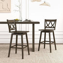 Swivel Wooden Bar Stools Set of Four Dark Grey