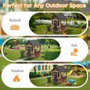 Outdoor Wooden Playhouse With Kitchen Weather proof Roof
