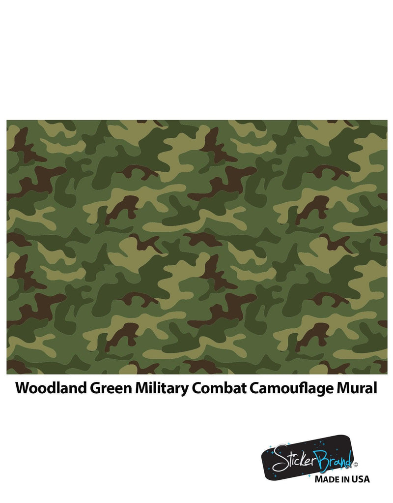 Woodland Green Military Combat Camo Camouflage Wall Mural