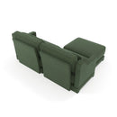 Elegant Green Chenille Two-Seater Sofa with Ottoman & Lumbar Pillows, Ergonomic Design, Easy Install