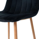 Indoor black velvet dining chair, modern kitchen dining chair with backrest, upholstered side chair with hot transfer metal legs, Family Kitchen Dining Room and living room (set of 4)